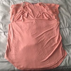 Peach lacy sleeved blouse